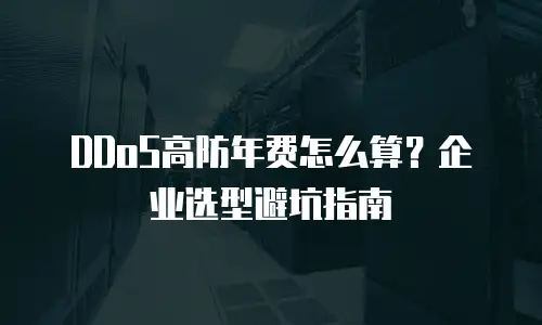DDoS高防年费怎么算？企业选型避坑指南