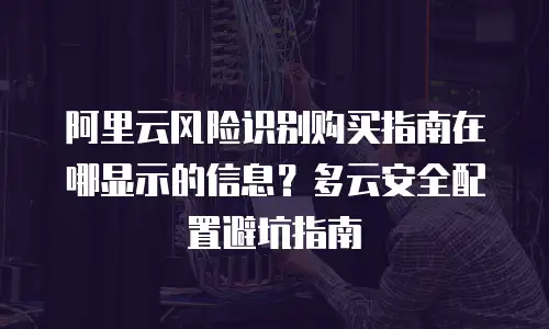 阿里云风险识别购买指南在哪显示的信息？多云安全配置避坑指南