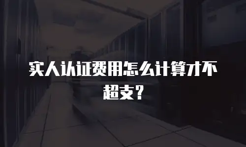 实人认证费用怎么计算才不超支？
