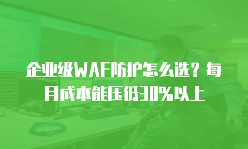 企业级WAF防护怎么选？每月成本能压低30%以上