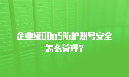 企业级DDoS防护账号安全怎么管理？