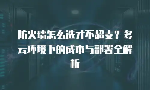 防火墙怎么选才不超支？多云环境下的成本与部署全解析