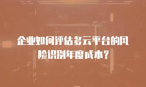 企业如何评估多云平台的风险识别年度成本？