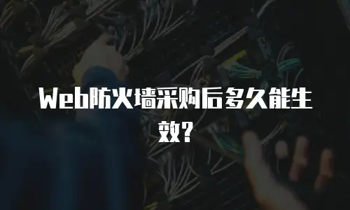 Web防火墙采购后多久能生效？