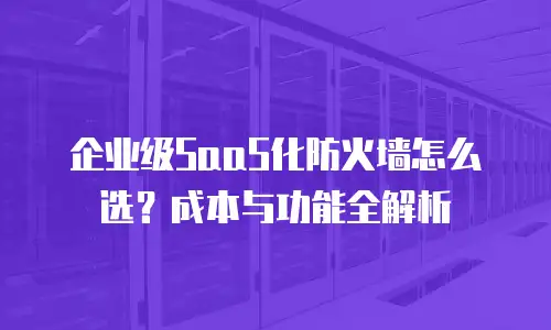 企业级SaaS化防火墙怎么选？成本与功能全解析