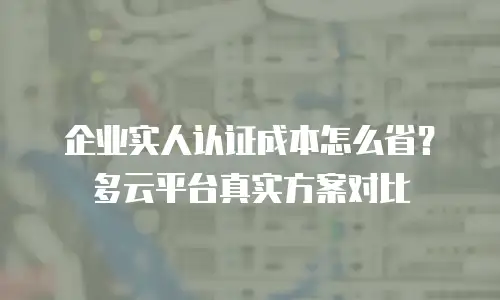 企业实人认证成本怎么省？多云平台真实方案对比