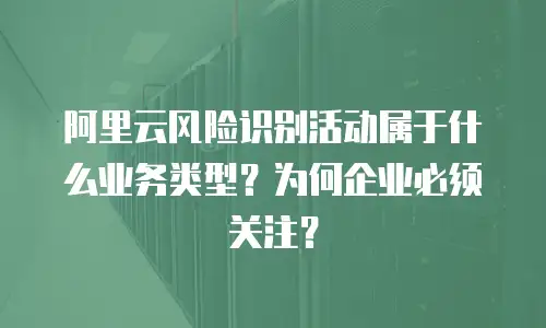 阿里云风险识别活动属于什么业务类型？为何企业必须关注？