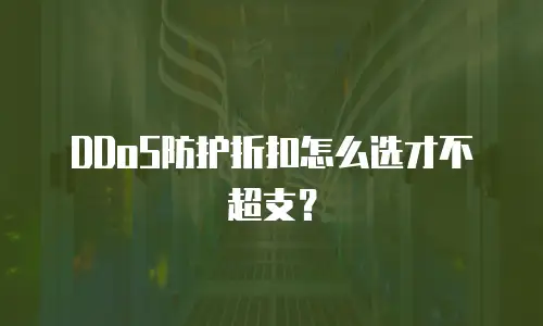 DDoS防护折扣怎么选才不超支？
