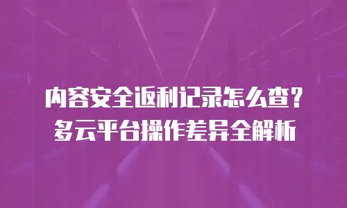 内容安全返利记录怎么查？多云平台操作差异全解析