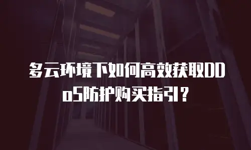 多云环境下如何高效获取DDoS防护购买指引？