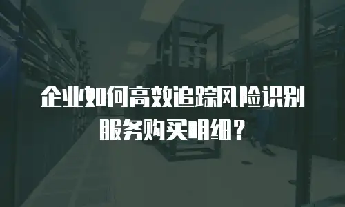 企业如何高效追踪风险识别服务购买明细？