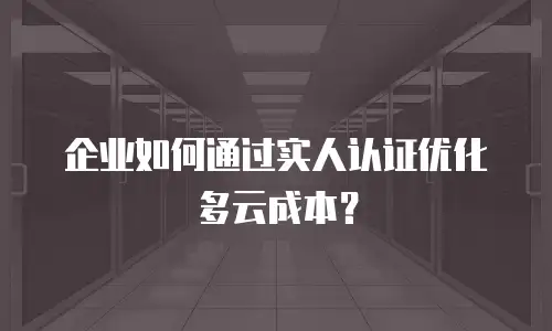 企业如何通过实人认证优化多云成本？