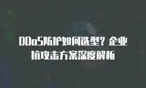 DDoS防护如何选型？企业抗攻击方案深度解析