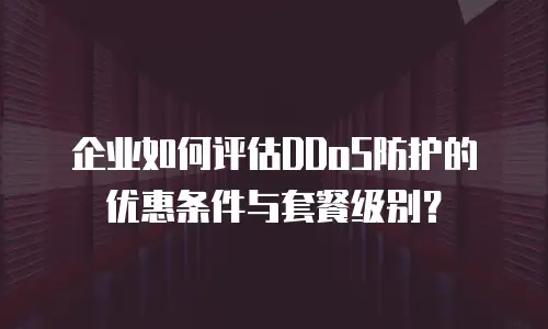 企业如何评估DDoS防护的优惠条件与套餐级别？