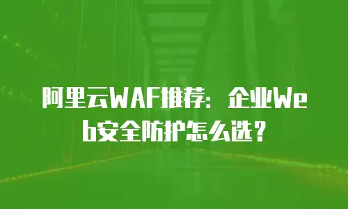阿里云WAF推荐：企业Web安全防护怎么选？