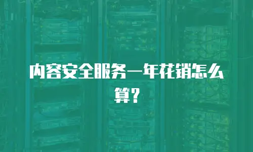 内容安全服务一年花销怎么算？