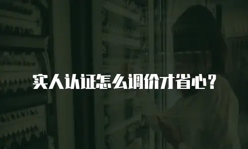 实人认证怎么调价才省心？