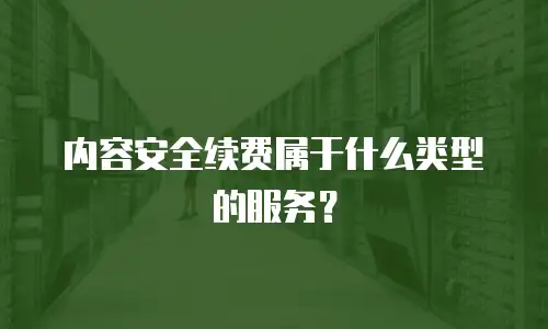 内容安全续费属于什么类型的服务？