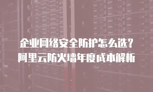 企业网络安全防护怎么选？阿里云防火墙年度成本解析