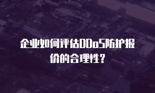 企业如何评估DDoS防护报价的合理性？