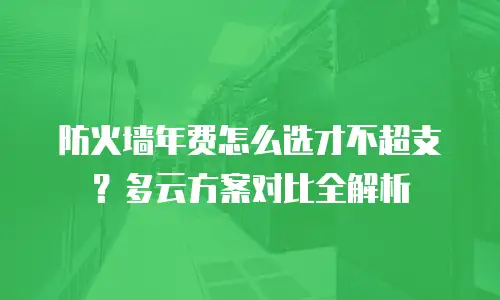 防火墙年费怎么选才不超支？多云方案对比全解析