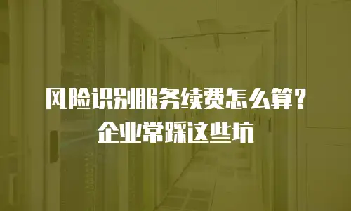 风险识别服务续费怎么算？企业常踩这些坑
