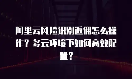 阿里云风险识别返佣怎么操作？多云环境下如何高效配置？