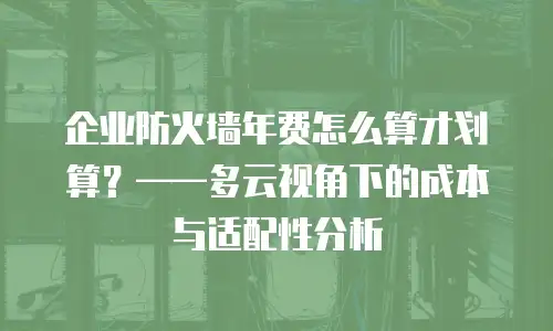 企业防火墙年费怎么算才划算？——多云视角下的成本与适配性分析