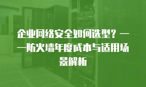 企业网络安全如何选型？——防火墙年度成本与适用场景解析