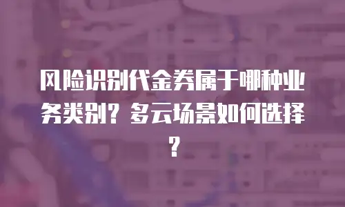 风险识别代金券属于哪种业务类别？多云场景如何选择？