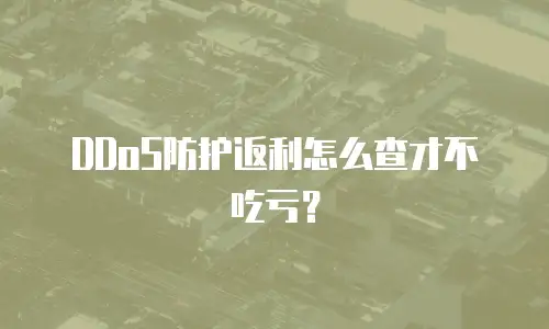 DDoS防护返利怎么查才不吃亏？