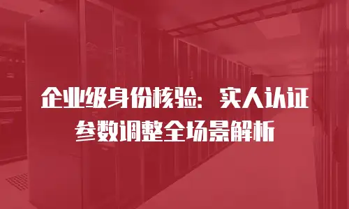 企业级身份核验：实人认证参数调整全场景解析
