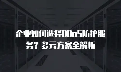企业如何选择DDoS防护服务？多云方案全解析