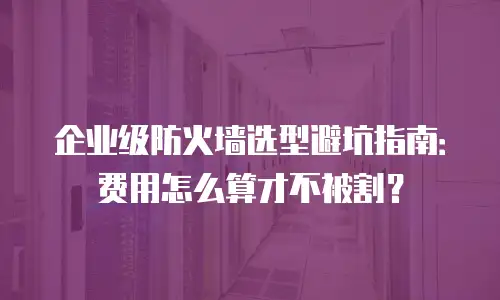 企业级防火墙选型避坑指南：费用怎么算才不被割？