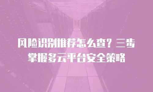 风险识别推荐怎么查？三步掌握多云平台安全策略