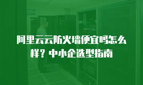 阿里云云防火墙便宜吗怎么样？中小企选型指南