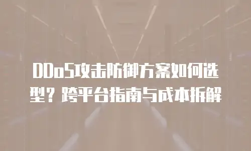 DDoS攻击防御方案如何选型？跨平台指南与成本拆解