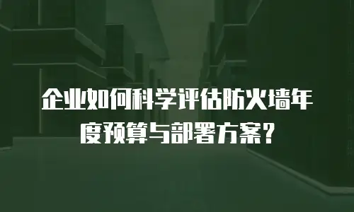 企业如何科学评估防火墙年度预算与部署方案？