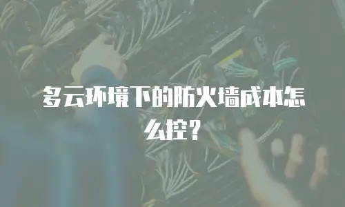 多云环境下的防火墙成本怎么控？