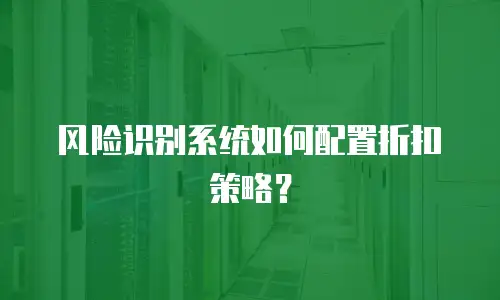 风险识别系统如何配置折扣策略？