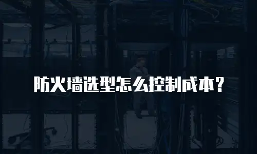 防火墙选型怎么控制成本？