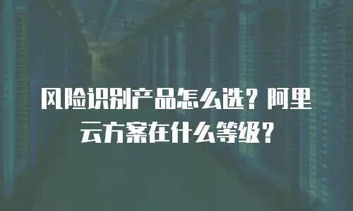 风险识别产品怎么选？阿里云方案在什么等级？