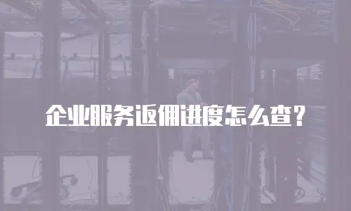 企业服务返佣进度怎么查？