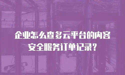企业怎么查多云平台的内容安全服务订单记录？