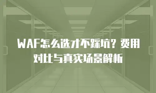 WAF怎么选才不踩坑？费用对比与真实场景解析