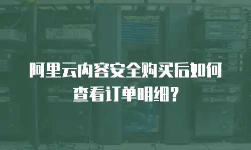 阿里云内容安全购买后如何查看订单明细？