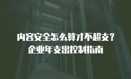 内容安全怎么算才不超支？企业年支出控制指南