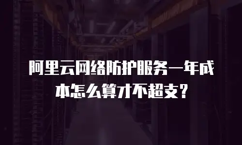 阿里云网络防护服务一年成本怎么算才不超支？