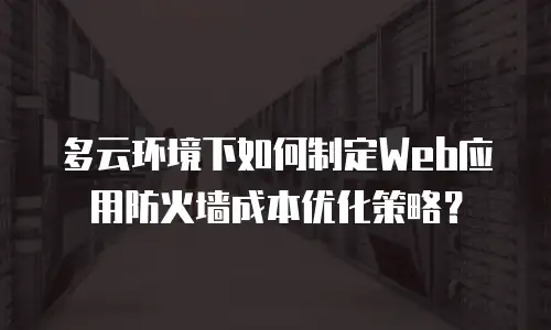 多云环境下如何制定Web应用防火墙成本优化策略？