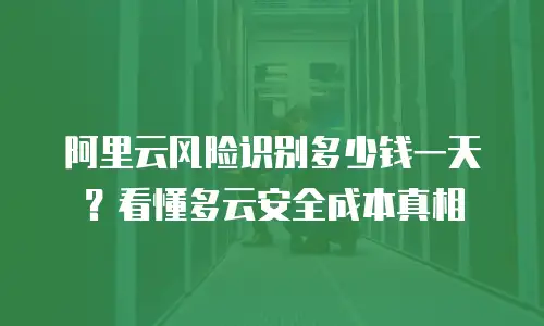 阿里云风险识别多少钱一天？看懂多云安全成本真相